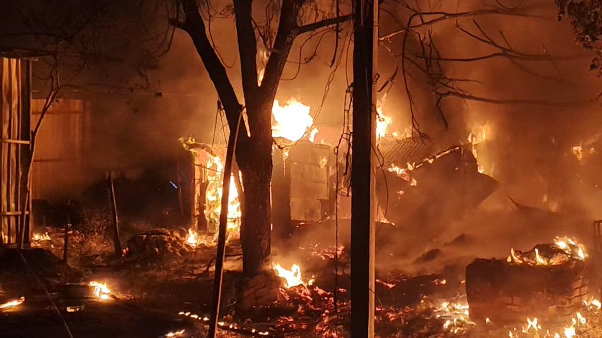 धनबाद के सब्जी मंडी में लगी भीषण आग, 12 से अधिक दुकानें जलकर खाक