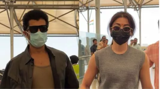 शादी की खबरों के बीच उदयपुर के लिए रवाना हुए विजय-रश्मिका? इस अंदाज में एयरपोर्ट पर आए नजर