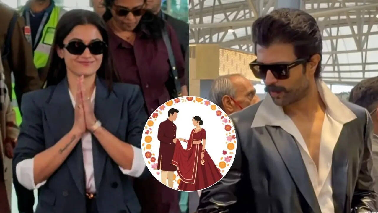 रश्मिका मंदाना-विजय देवराकोंडा शादी के लिए पहुंचे उदयपुर, क्यूट लगी दुल्हन तो राऊडी अवतार में दिखे दूल्हे राजा