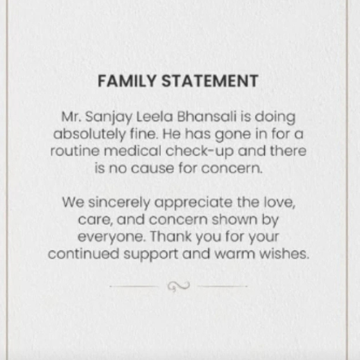 संजय लीला भंसाली को आया हार्ट अटैक? फैमिली ने बताई सच्चाई