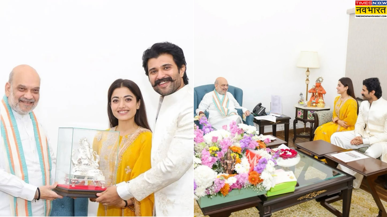 Virosh Wedding: शादी के तुरंत बाद अमित शाह से मिलने पहुंचे रश्मिका-विजय, गृह मंत्री को एक तोहफे के साथ किया इनवाइट
