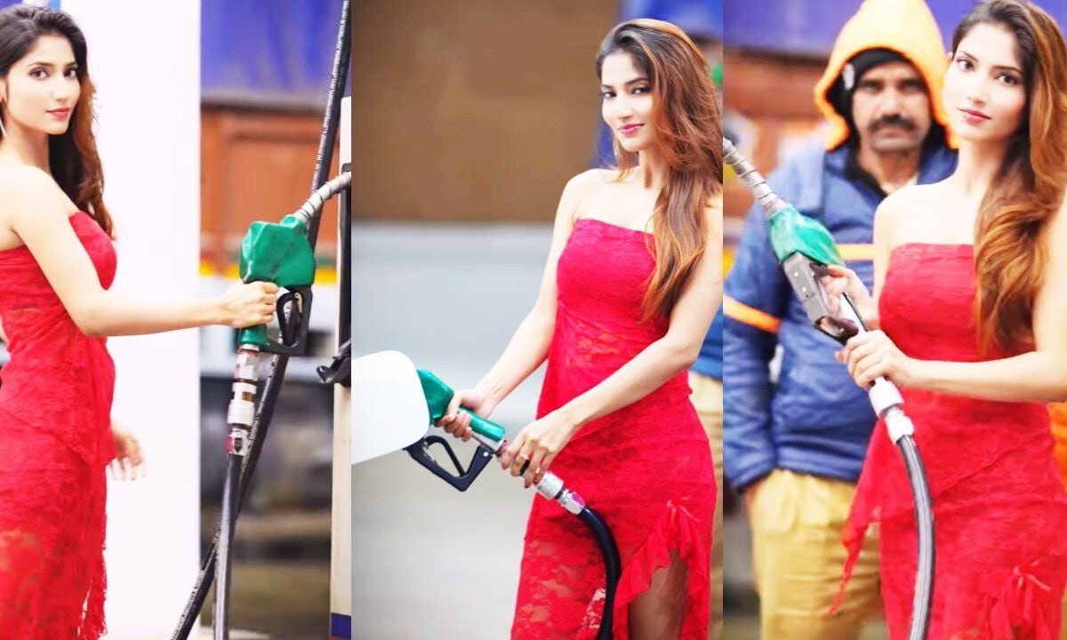 VIDEO: पेट्रोल पंप को सुंदर लड़की ने बनाया फैशन रैंप, 'सुपरमॉडल' बन गाड़ी में डालती दिखीं पेट्रोल