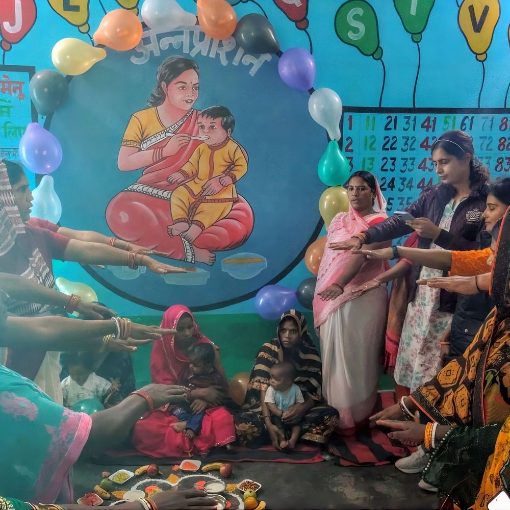 सभी आंगनबाड़ी केंद्रों पर मना अन्नप्राशन दिवस