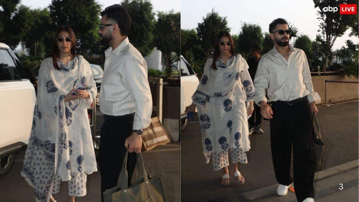 क्लासी और सिंपल फ्लोरल सूट में एयरपोर्ट पर पति Virat Kohli संग स्पॉट हुईं Anushka Sharma, पावर कपल की सादगी ने जीता फैंस का दिल