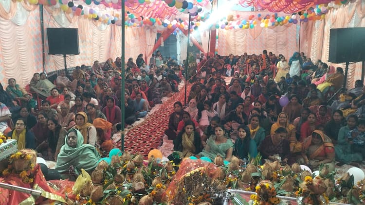 Sonipat News: भागवत कथा में सुनाया कृष्ण-रुक्मिणी विवाह प्रसंग