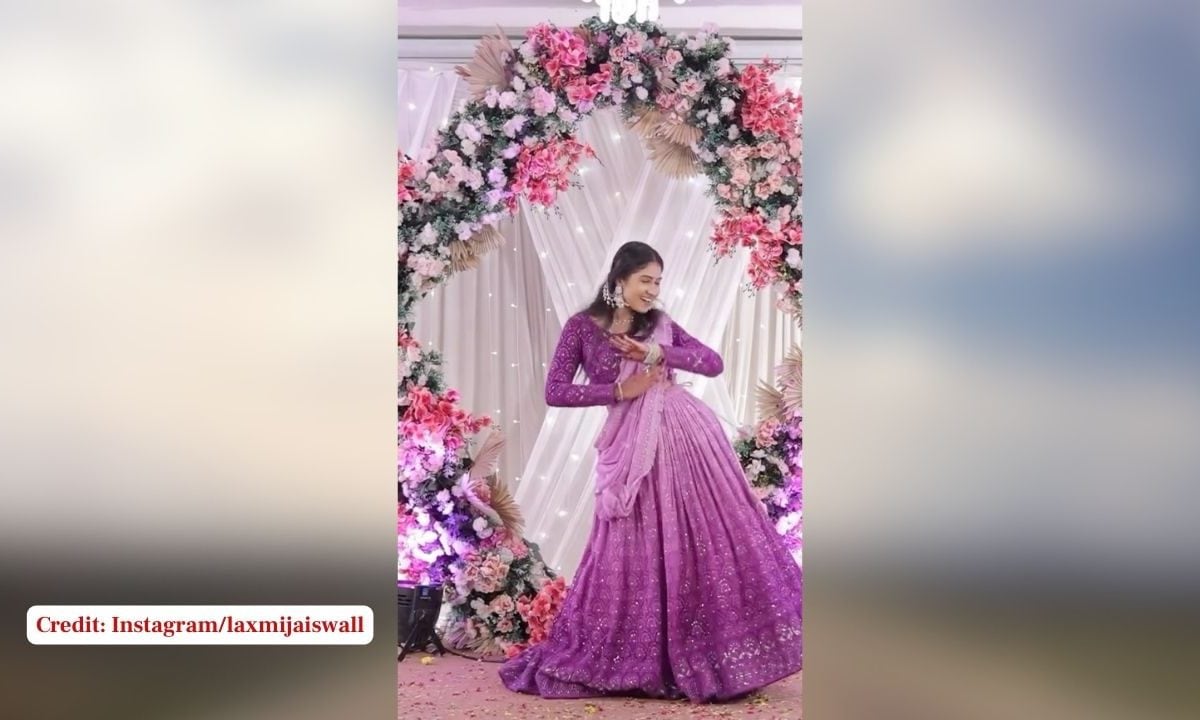 पर्पल लहंगे में लड़की ने किया ऐसा डांस, कमर लचकाई तो फिदा हो गए लोग, शादी के स्टेज पर लगा दी आग!