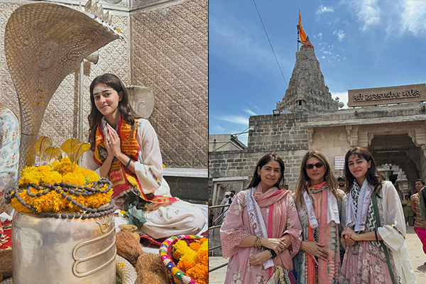 महादेव की शरण में अनन्या पांडे, नागेश्वर द्वारिकाधीश मंदिर में टेका माथा