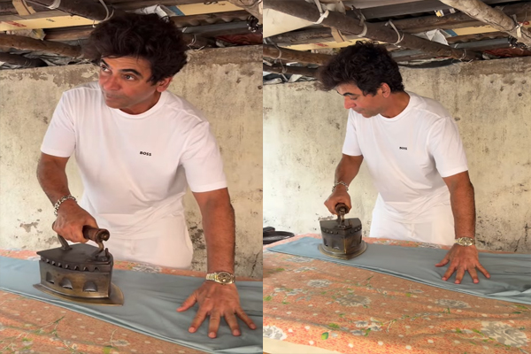 सड़क किनारे बैठ इस्तरी करते दिखे 'आयरन मैन' सुनील ग्रोवर