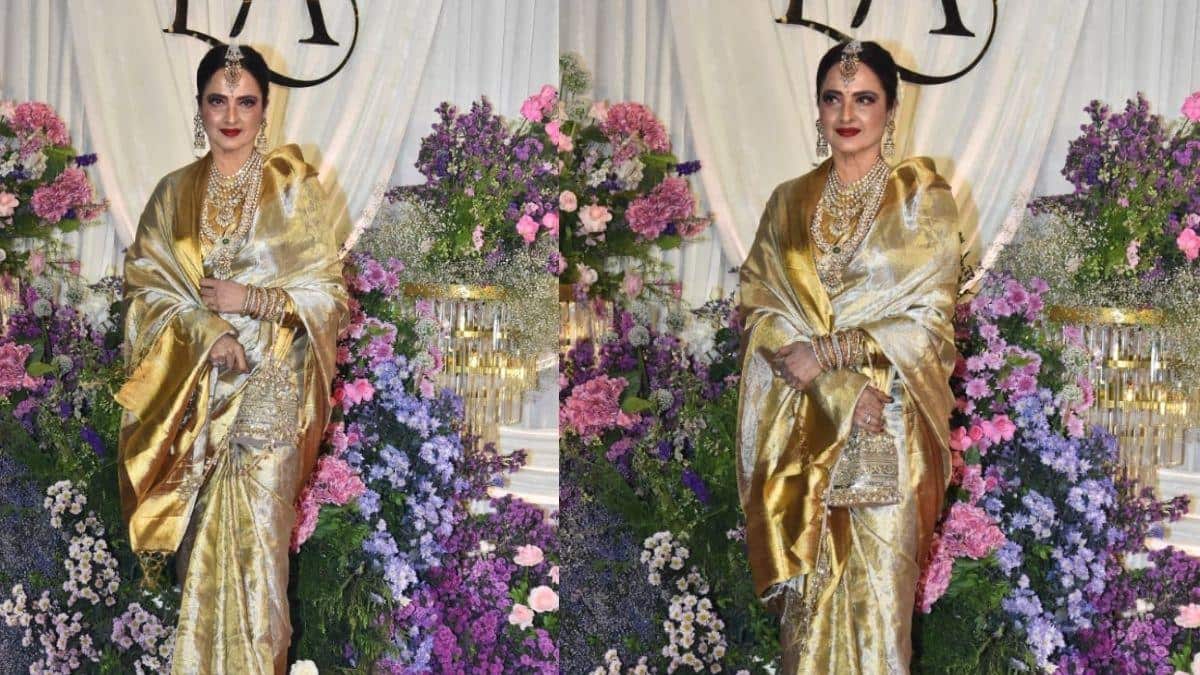 मांग टीका, झुमके, हीरों का हार, सूरज बड़जात्या की बेटी के रिसेप्शन में दुल्हन की तरह सजी-धजी पहुंचीं रेखा, खूबसूरती देख रह जाएंगे दंग