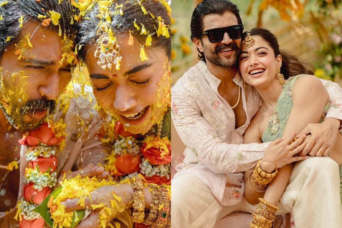 रश्मिका मंदाना ने शेयर की हल्दी सेरेमनी की अनसीन तस्वीरें, पति विजय देवरकोंडा संग खिलखिलाती नजर आईं 'श्रीवल्ली'