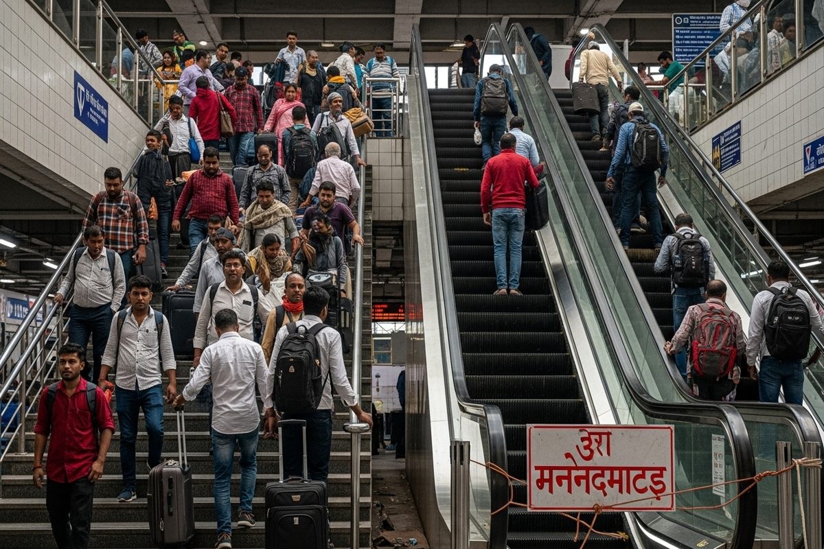 गाजियाबाद जंक्शन का बुरा हाल, एस्केलेटर खराब होने से सीढ़ियों पर बढ़ा बोझ, क्या प्रशासन किसी बड़े हादसे का इंतजार कर रहा है?