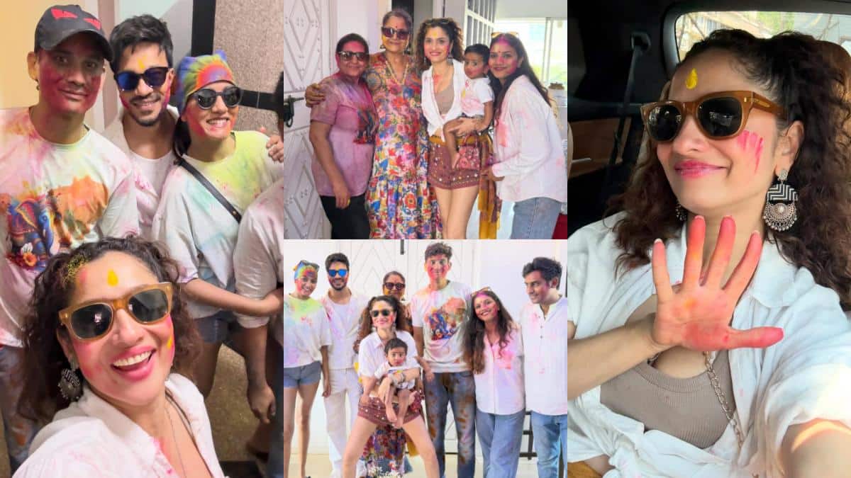 अंकिता लोखंडे ने दोस्तों और परिवार के साथ खेली होली, फोटोज में देखें एक्ट्रेस का स्टाइलिश लुक