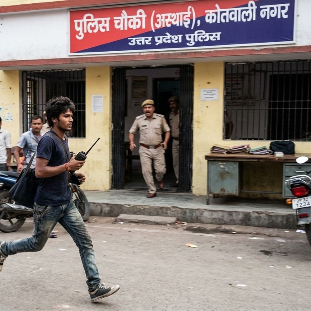 लखनऊ में पुलिस चौकी से वायरलेस सेट चोरी:ट्रैफिक हेड कांस्टेबल ने दर्ज कराया केस, सीसीटीवी में कैद हुआ युवक