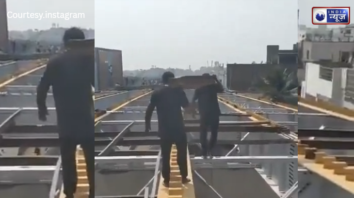 सस्ती जान मौत से खिलवाड़? बिना सेफ्टी बेल्ट के 10वीं मंजिल पर लटके दिखे मजदूर, देखें हैदराबाद का खौफनाक वीडियो!