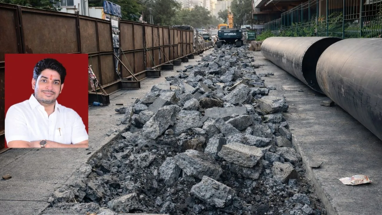 Thane News: NHAI ने सड़क बनाई, MBMC ने तोड़ी, पाइपलाइन कार्य के लिए नई सड़क पर चली कटर