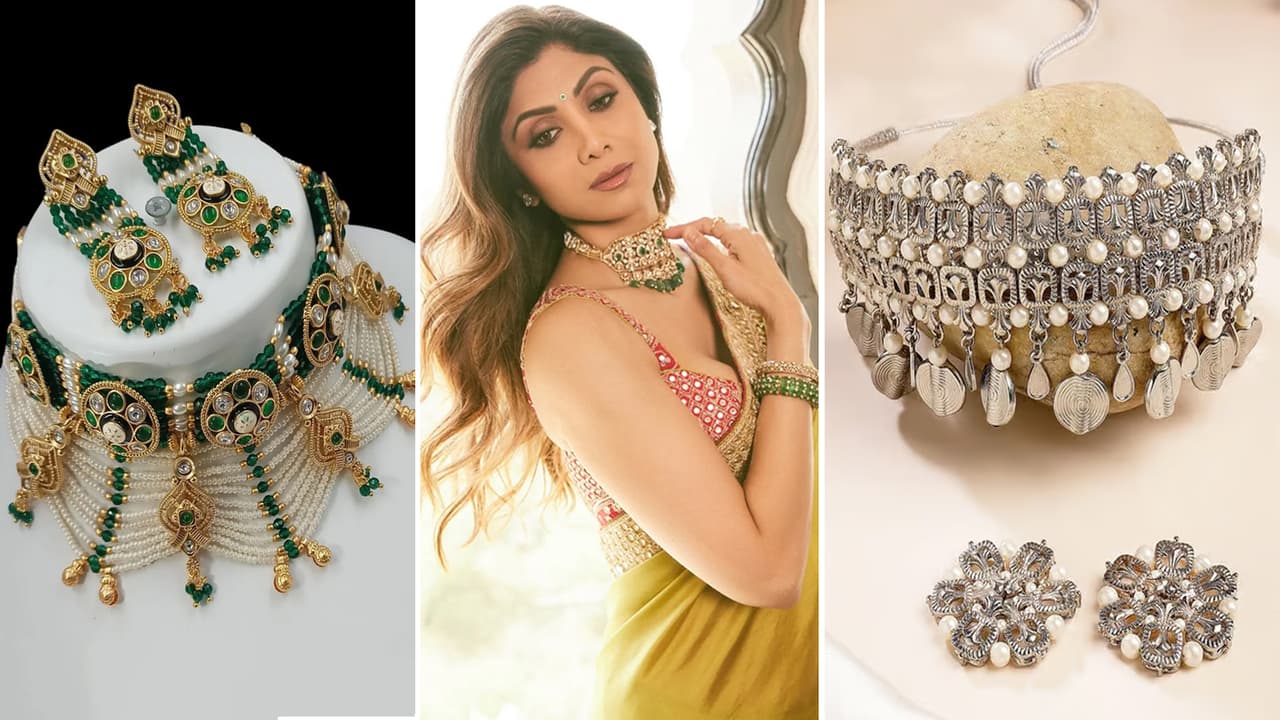 Choker Jewelry Set: चोकर जूलरी सेट, गोल्ड प्लेटिंग संग कुंदन+डायमंड वर्क में लें 10 डिजाइन