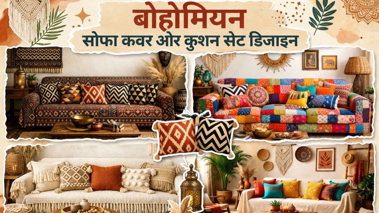 Boho Sofa Cover & Cusion: कलरफुल बोहो सोफा कवर और कुशन सेट डिजाइन, घर को मिलेगा बोहोमियन ग्रेसफुल लुक