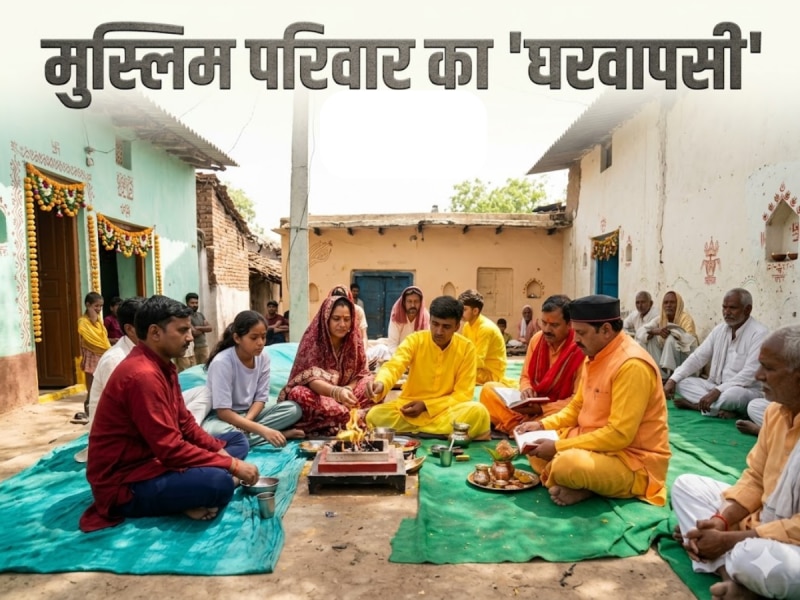 तीन पीढ़ियों बाद परिवार की 'घरवापसी', चित्रकूट में मुस्लिम परिवार ने विधि-विधान से अपनाया सनातन धर्म