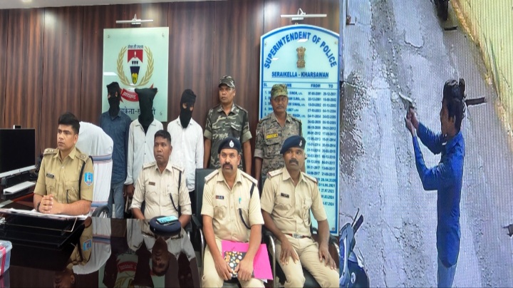 Saraikela Adityapur Firing Case सरायकेला: आदित्यपुर के भाजपा नेता सपन दास के घर पर फायरिंय मामले में तीन गिरफ्तार, भेजे गए सलाखों के पीछे, हथियार बरामद