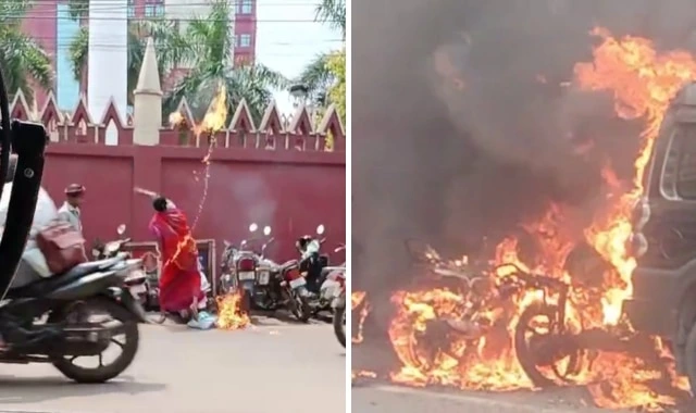 ओडिशा हाई कोर्ट के बाहर हाई-वोल्टेज ड्रामा: पीएम से मिलने की ज़िद में महिला ने फूंक दीं गाड़ियां