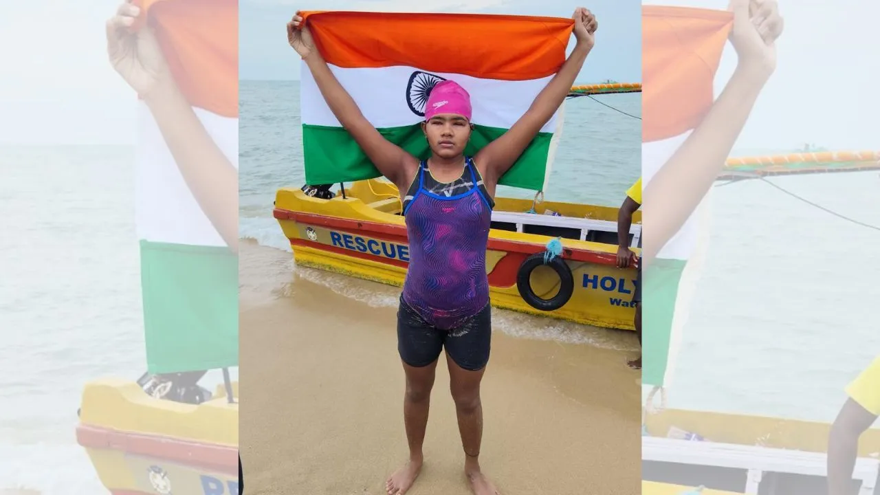 नागपुर की जाबाज ईश्वरी ने रच दिया इतिहास, पाल्क स्ट्रेट पार करने वाली दुनिया की बनीं पहली नेत्रहीन तैराक