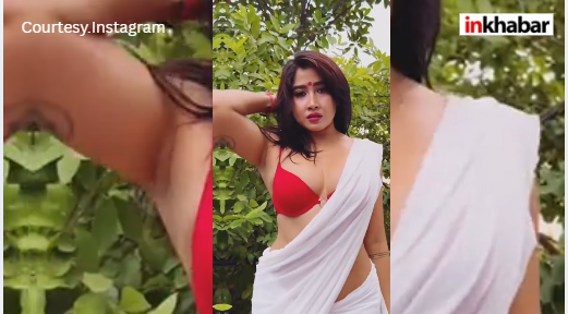 Sofia Ansari ने पार की बोल्डनेस की सारी हदें! साड़ी के साथ ब्लाउज की जगह पहनी ‘Red Bra’, भड़क उठे लोग!