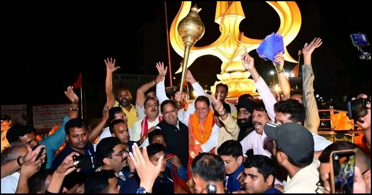 हिंदुत्व और राष्ट्रवाद पर चुनाव लड़ेंगे: काशीपुर पहुंचे CM धामी ने सनातन प्रतीकों के साथ किया रोड शो