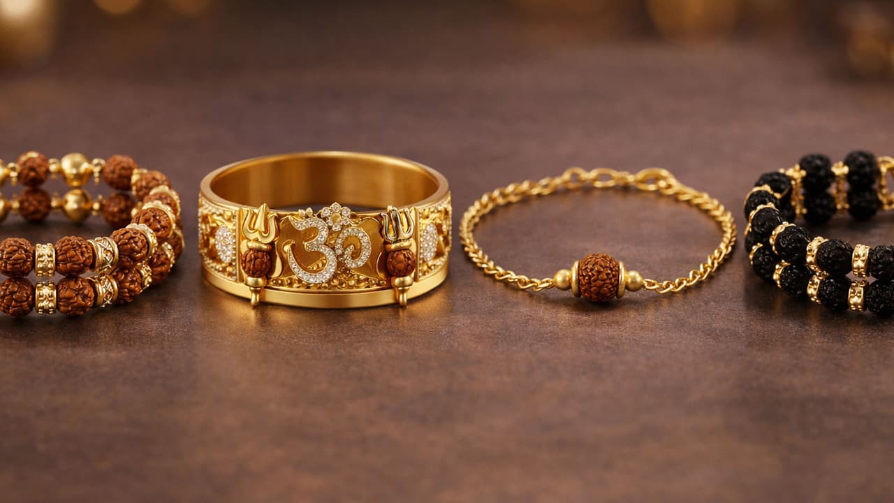 Gold Rudraksha Bracelet: शिव भक्तों के लिए 5 ग्राम में बनवाएं ये मॉडर्न रुद्राक्ष ब्रेसलेट डिजाइन